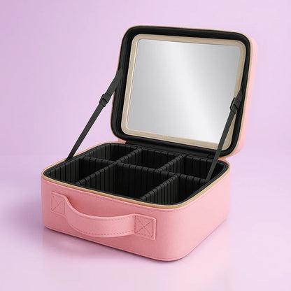 Maleta de Maquillaje Completa – ¡Con Espejo e Iluminación!