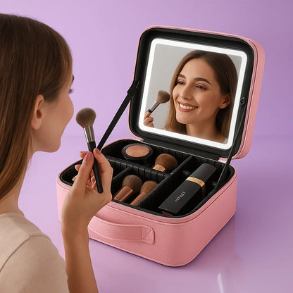 Maleta de Maquillaje Completa – ¡Con Espejo e Iluminación!