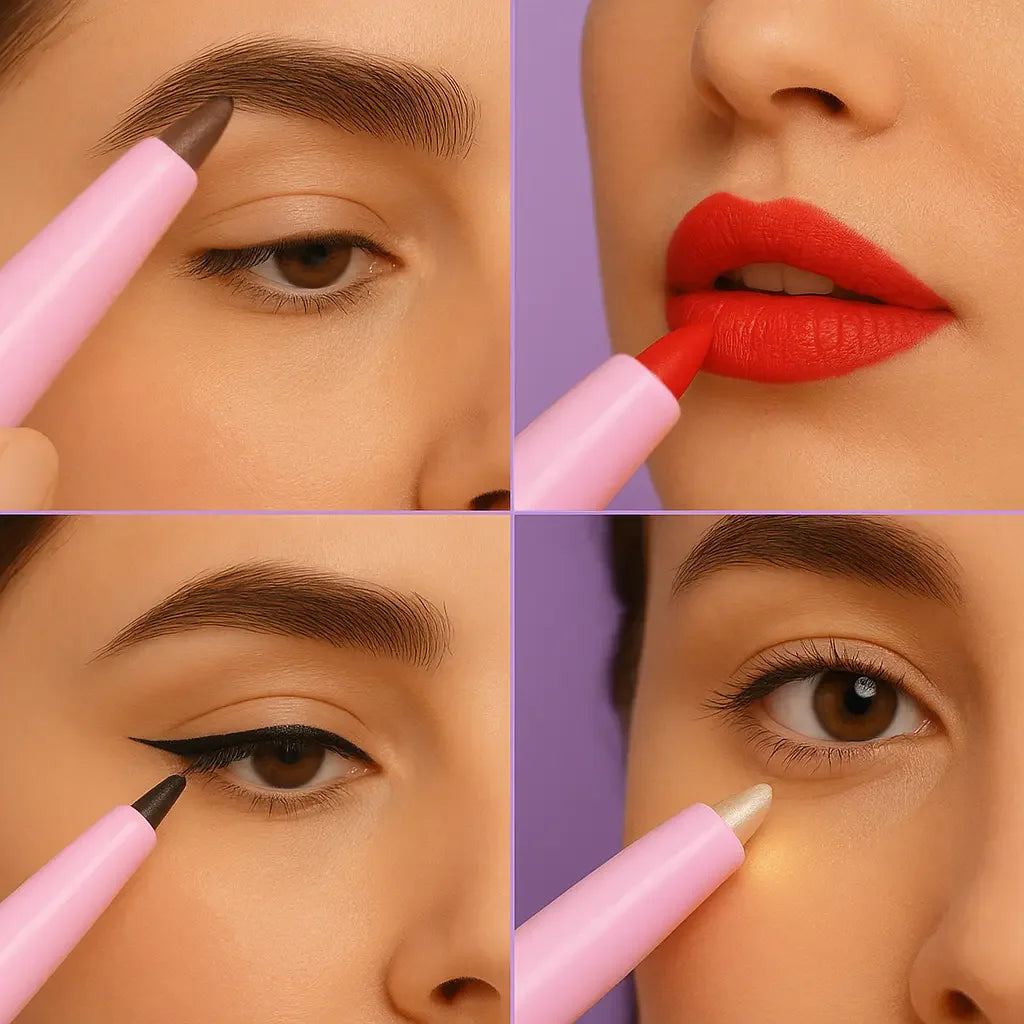 Caneta 4 en 1 - Maquillaje Completo: Ojos, Piel y Ceja!