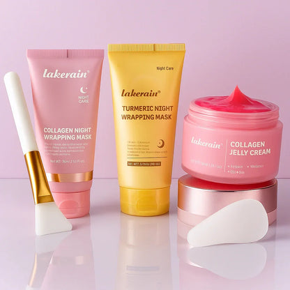 Kit de Skin Care Nocturno con Colágeno – Mascarilla y Gel Hidratante Facial